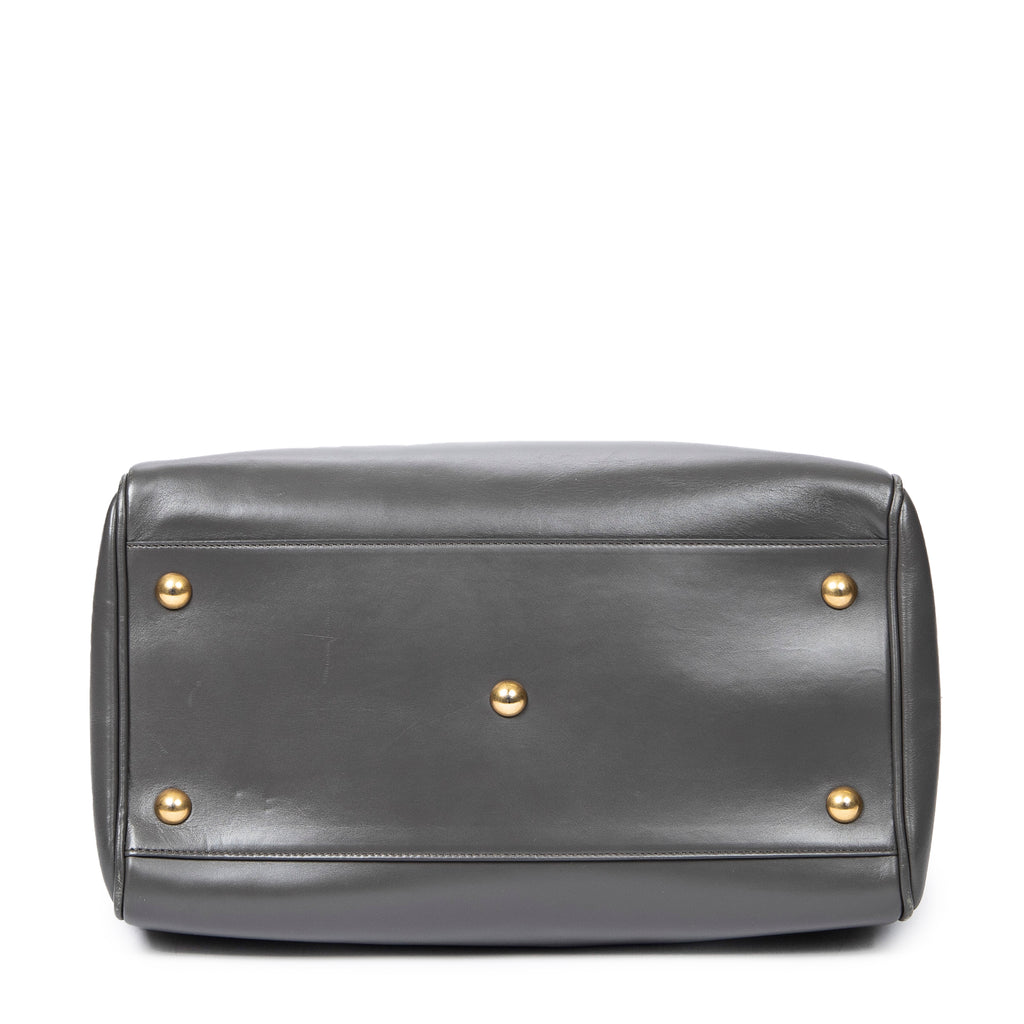 Handbag Duffle 6 Gray Smooth Calfskin Leather