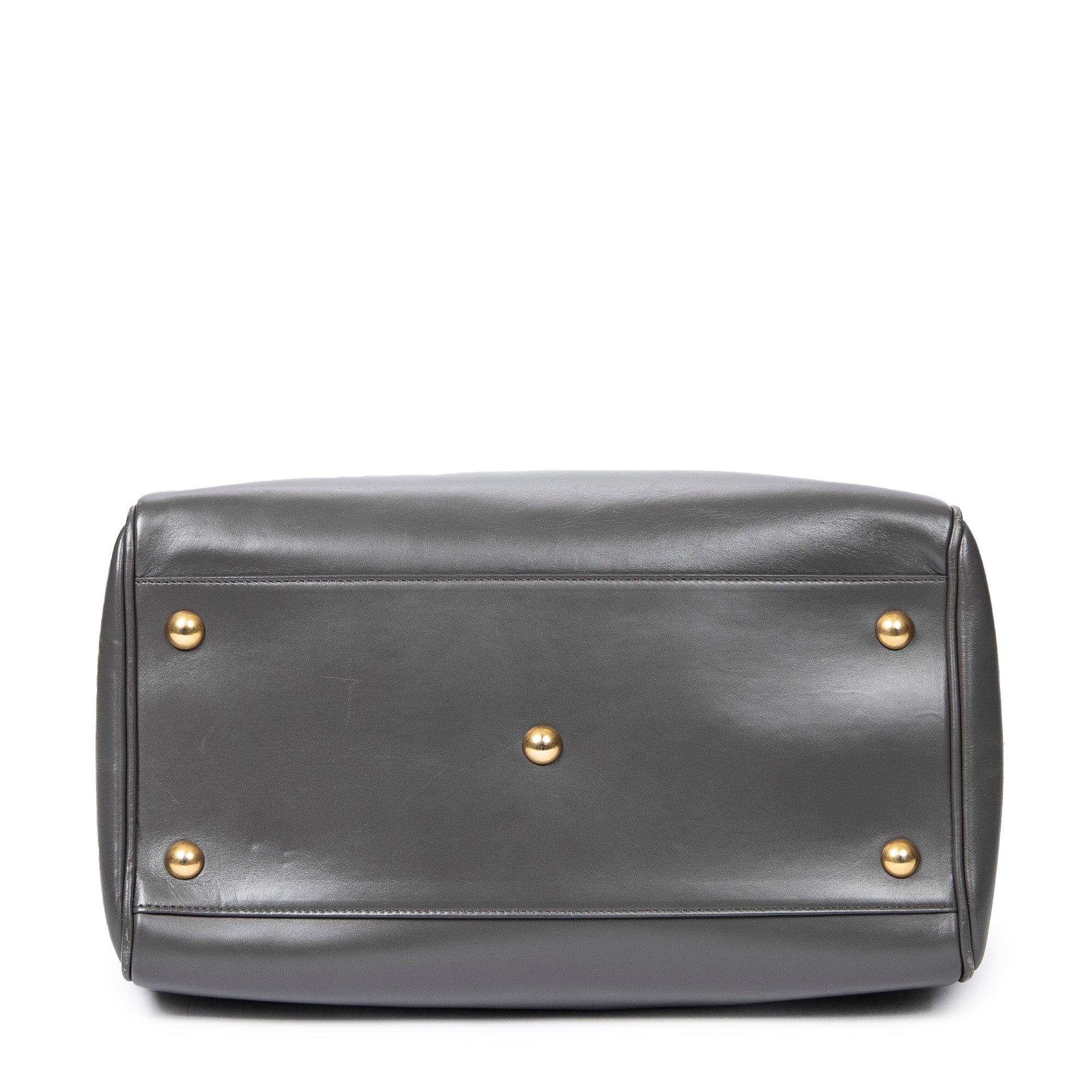 Handbag Duffle 6 Gray Smooth Calfskin Leather