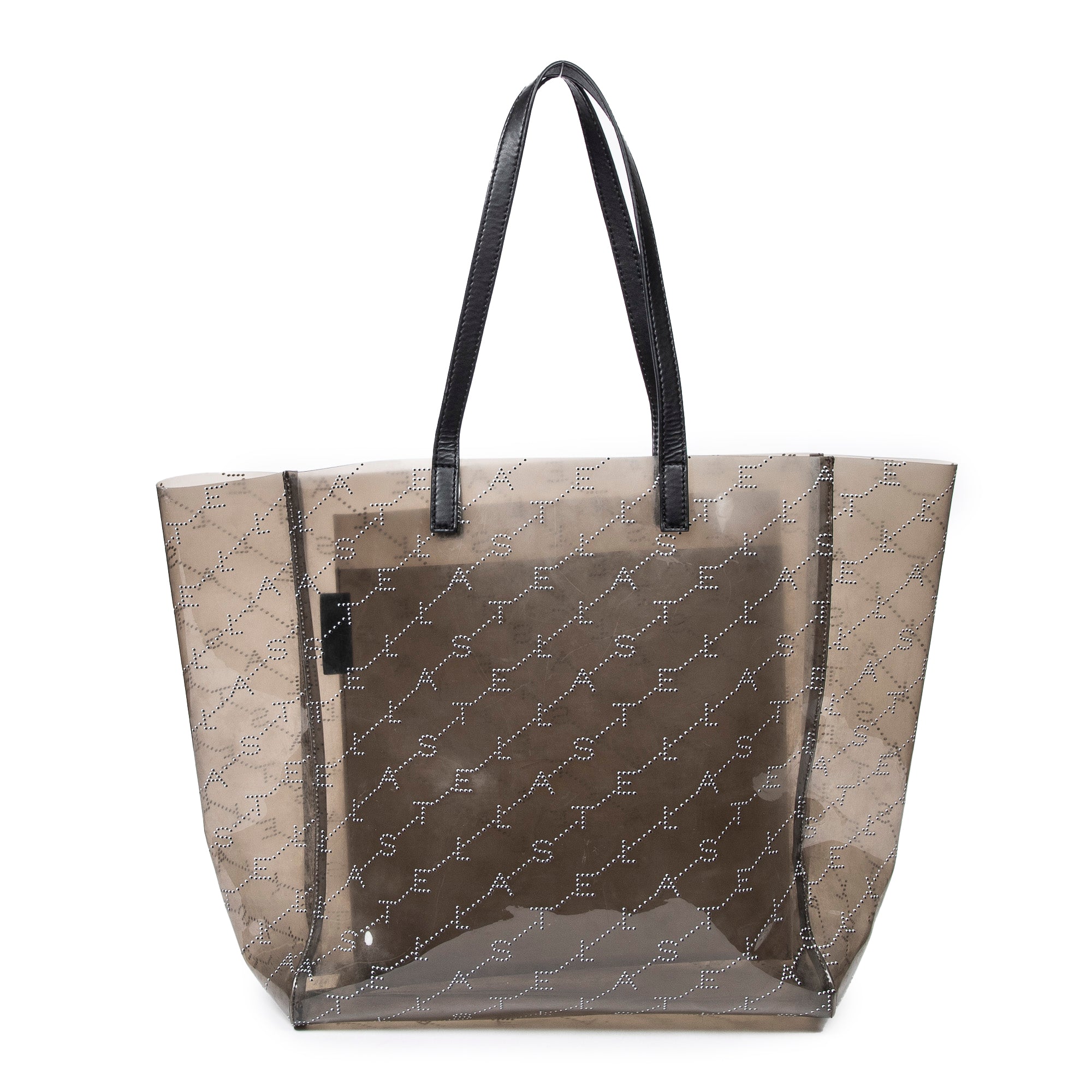 Shoulder Bag Transparent Tote Gray Monogram Resin