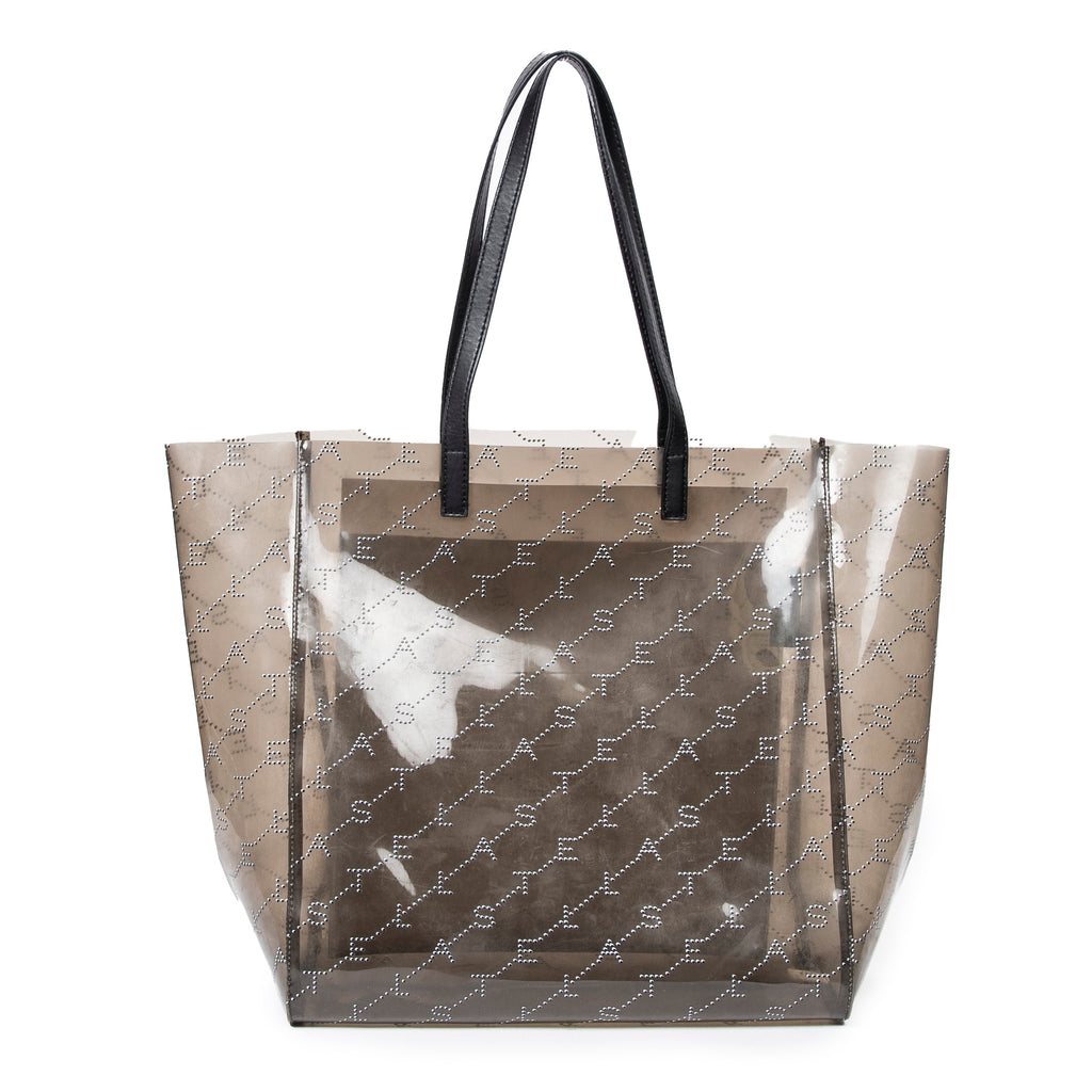 Shoulder Bag Transparent Tote Gray Monogram Resin
