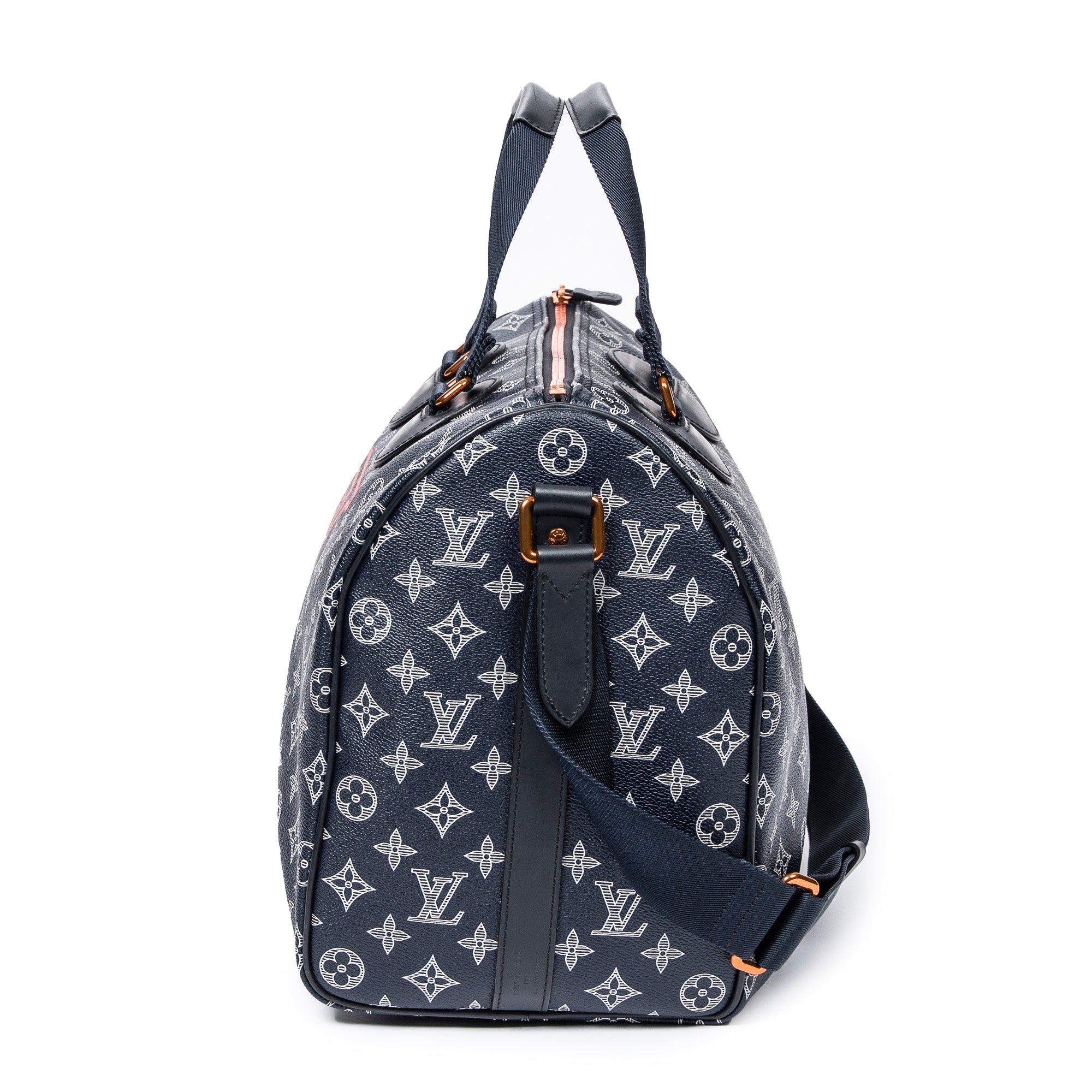 Louis Vuitton - Édition limitée rare Speedy Bandoulière Upside Down - Bleu Marine/Blanc