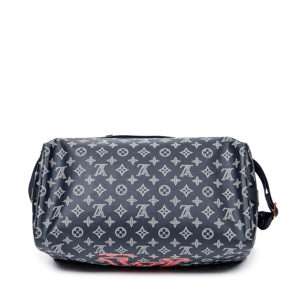 Louis Vuitton - Édition limitée rare Speedy Bandoulière Upside Down - Bleu Marine/Blanc
