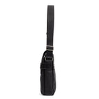 Shoulder Bag Medium Square Messenger Black Dunhill Pattern Embossed Coated Canvas