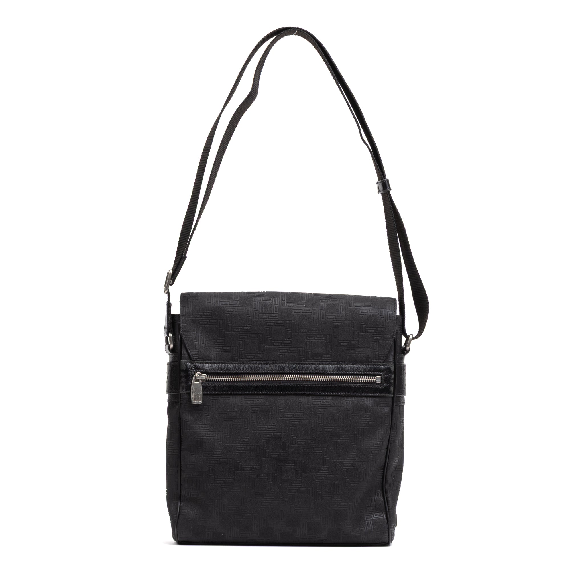 Shoulder Bag Medium Square Messenger Black Dunhill Pattern Embossed Coated Canvas