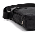 Shoulder Bag Medium Square Messenger Black Dunhill Pattern Embossed Coated Canvas