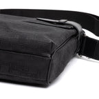 Shoulder Bag Medium Square Messenger Black Dunhill Pattern Embossed Coated Canvas