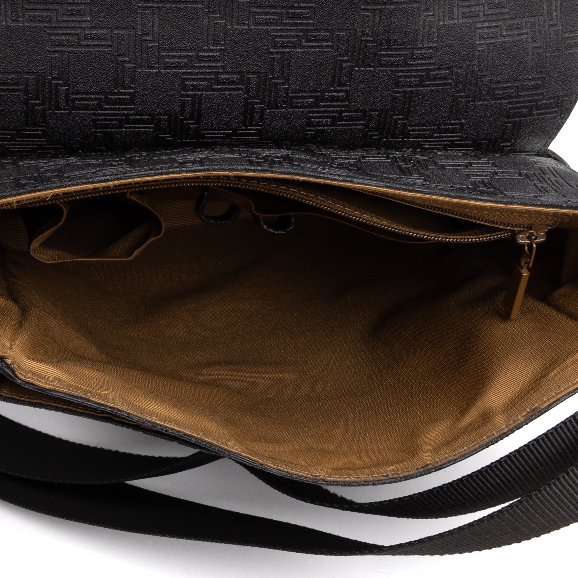 Shoulder Bag Medium Square Messenger Black Dunhill Pattern Embossed Coated Canvas