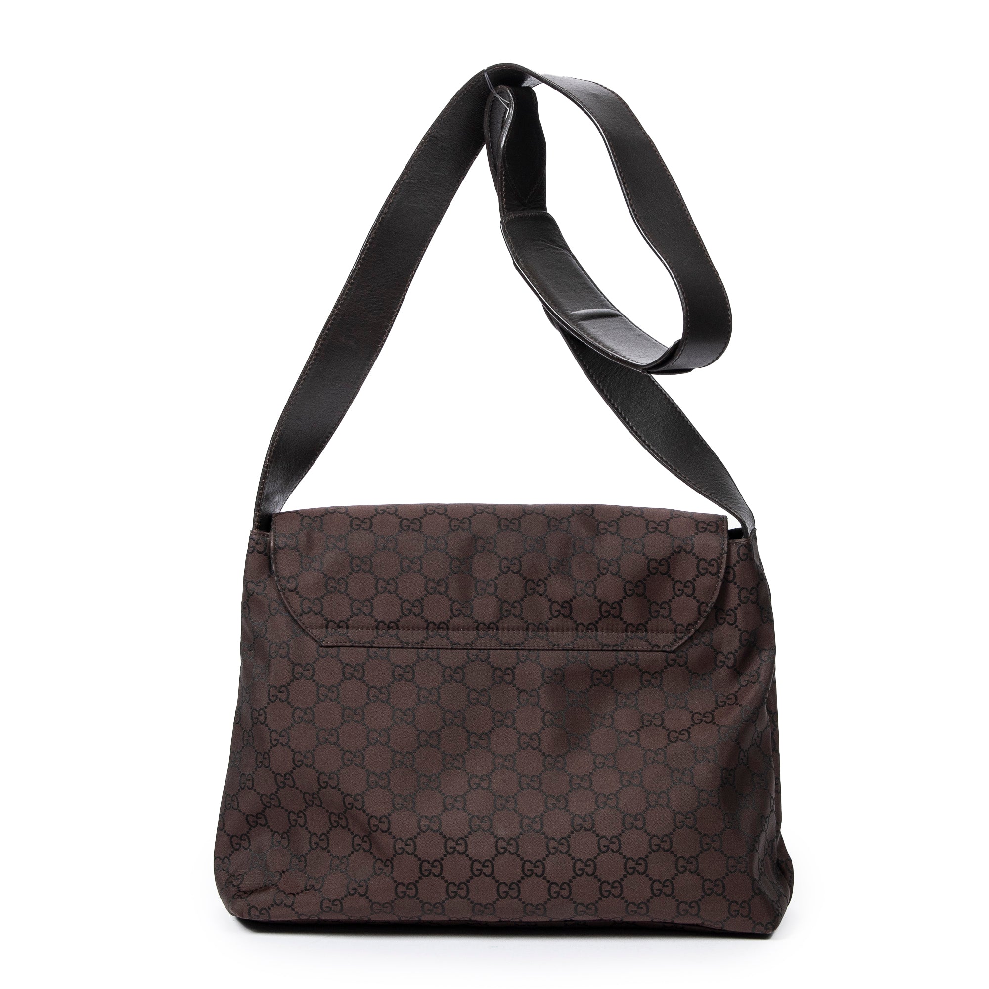 Shoulder Bag Flap Messenger Brown Monogrammed Nylon Canvas