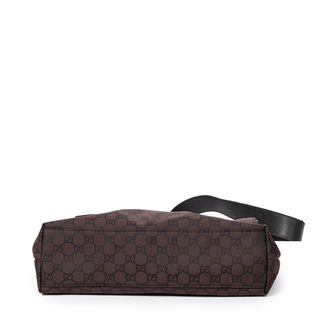Shoulder Bag Flap Messenger Brown Monogrammed Nylon Canvas