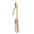 Shoulder Bag Small Vertical Flap Crossbody Ivory Grained Leather
