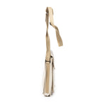 Shoulder Bag Small Vertical Flap Crossbody Ivory Grained Leather