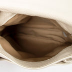 Shoulder Bag Small Vertical Flap Crossbody Ivory Grained Leather