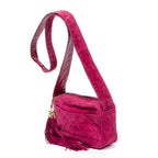 Shoulder Bag Mini CC Fringe Tassel Camera Bag Purple Quilted Suede Leather