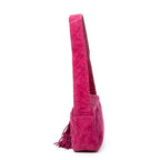 Shoulder Bag Mini CC Fringe Tassel Camera Bag Purple Quilted Suede Leather