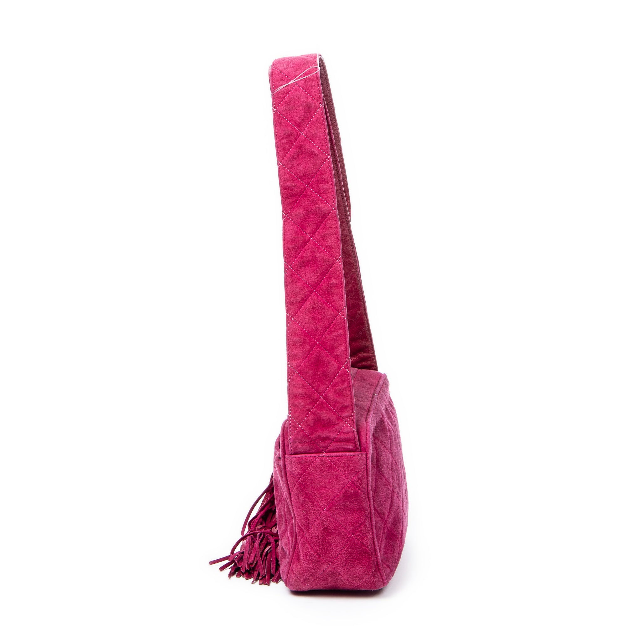 Shoulder Bag Mini CC Fringe Tassel Camera Bag Purple Quilted Suede Leather