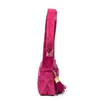 Shoulder Bag Mini CC Fringe Tassel Camera Bag Purple Quilted Suede Leather