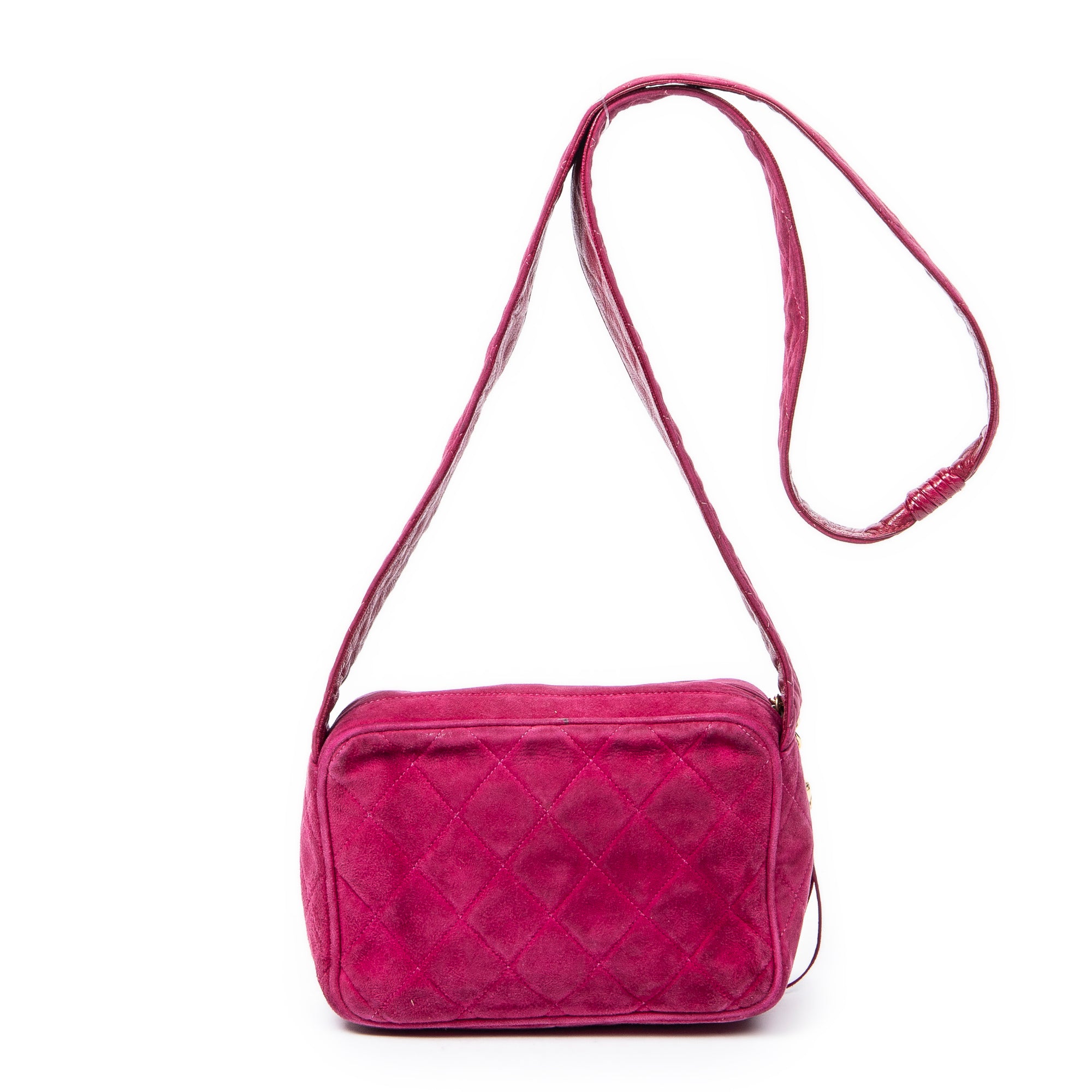 Shoulder Bag Mini CC Fringe Tassel Camera Bag Purple Quilted Suede Leather