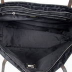Shoulder Bag FF Logo Shopping Zip Tote Black Zucca Nylon Canvas