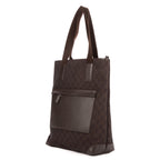 Shoulder Bag Vintage Front Pocket Tall Tote Dark Brown Monogrammed Denim Canvas