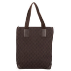 Shoulder Bag Vintage Front Pocket Tall Tote Dark Brown Monogrammed Denim Canvas