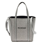 Shoulder Bag Everyday XXS Tote Silver Glitter Leather