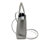Shoulder Bag Everyday XXS Tote Silver Glitter Leather