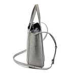 Shoulder Bag Everyday XXS Tote Silver Glitter Leather
