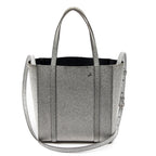 Shoulder Bag Everyday XXS Tote Silver Glitter Leather