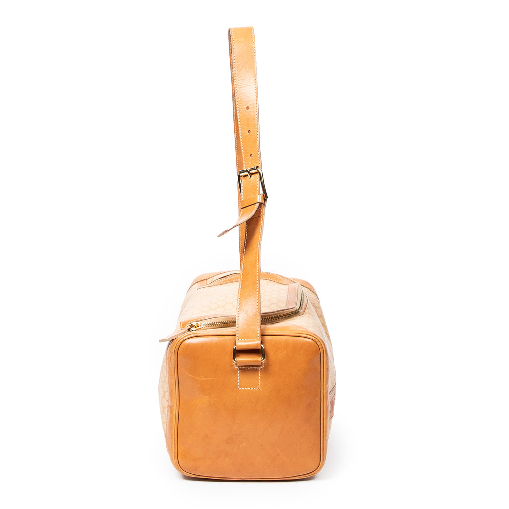 Shoulder Bag Vintage Duffle Tan Macadam Coated Canvas