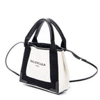 Shoulder Bag XS Navy Cabas Ivory Canvas
