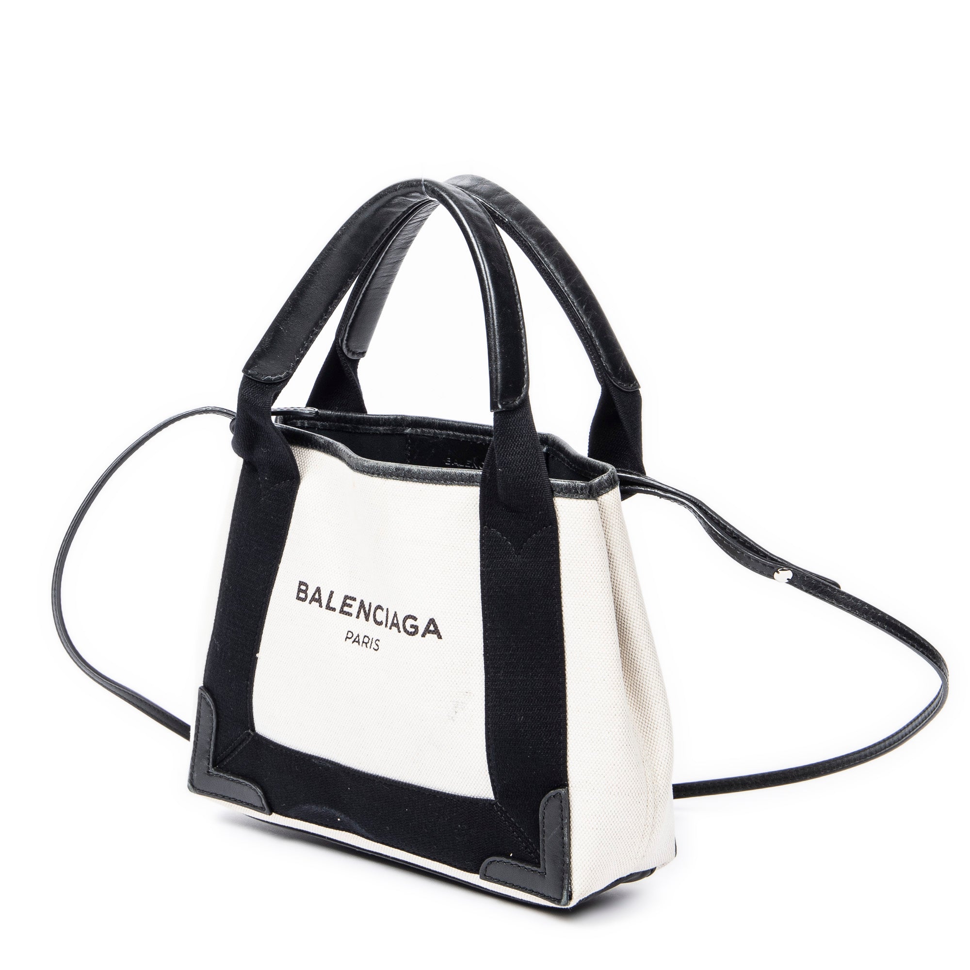 Shoulder Bag XS Navy Cabas Ivory Canvas
