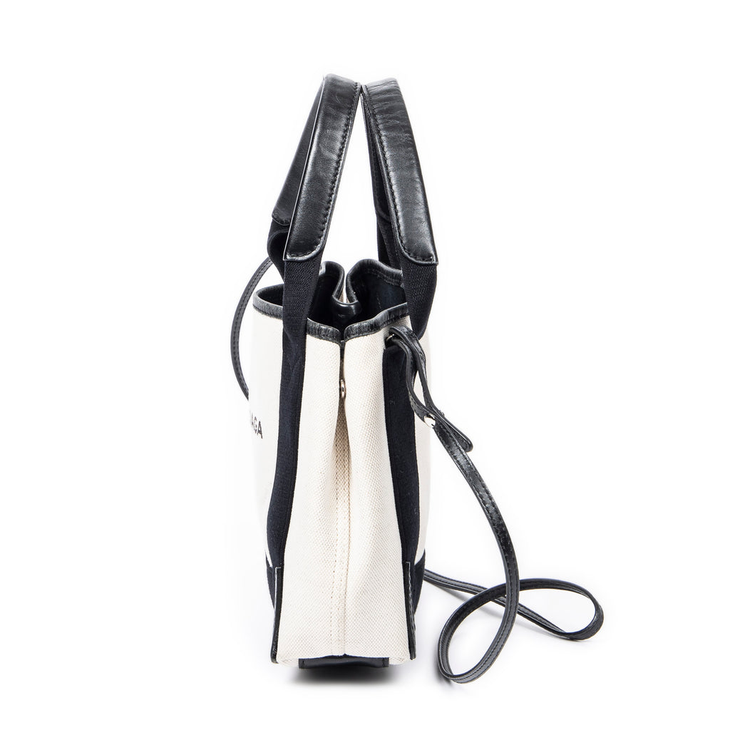 Shoulder Bag XS Navy Cabas Ivory Canvas