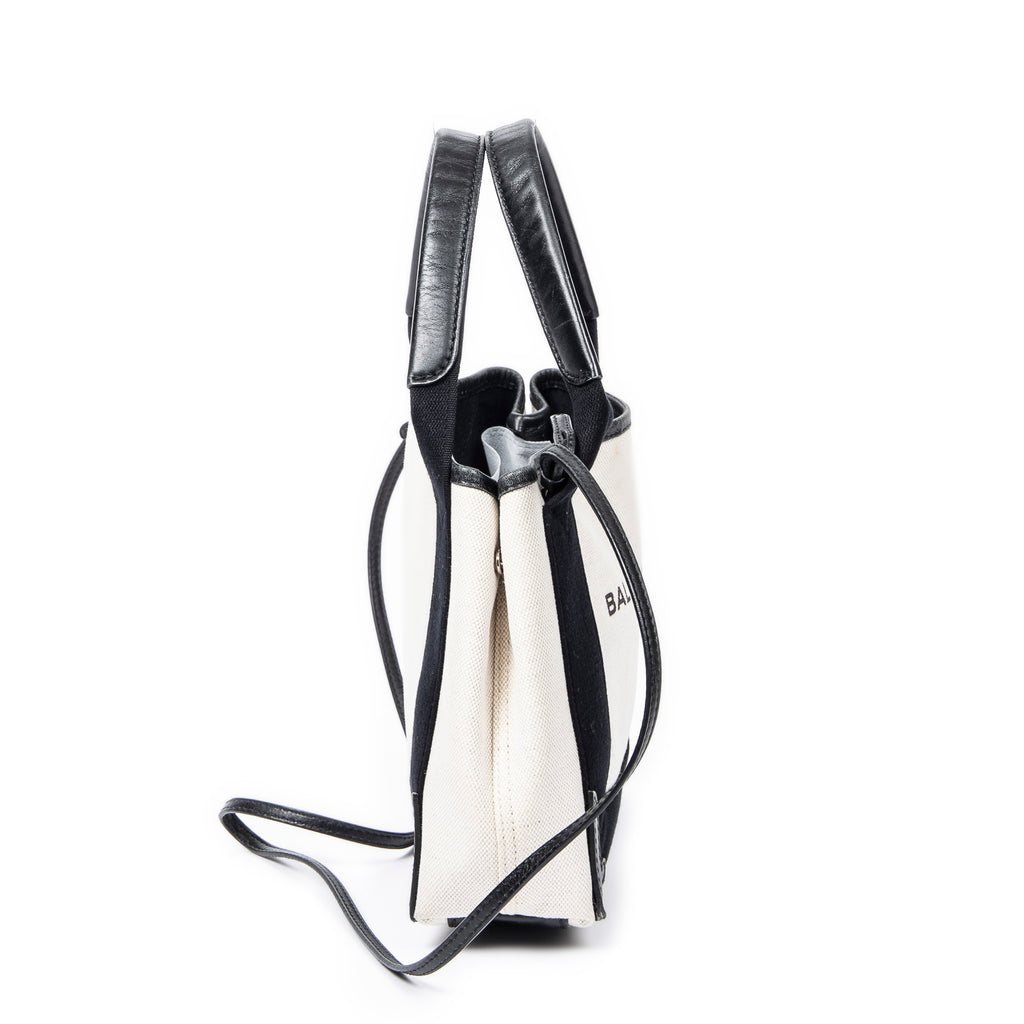 Shoulder Bag XS Navy Cabas Ivory Canvas