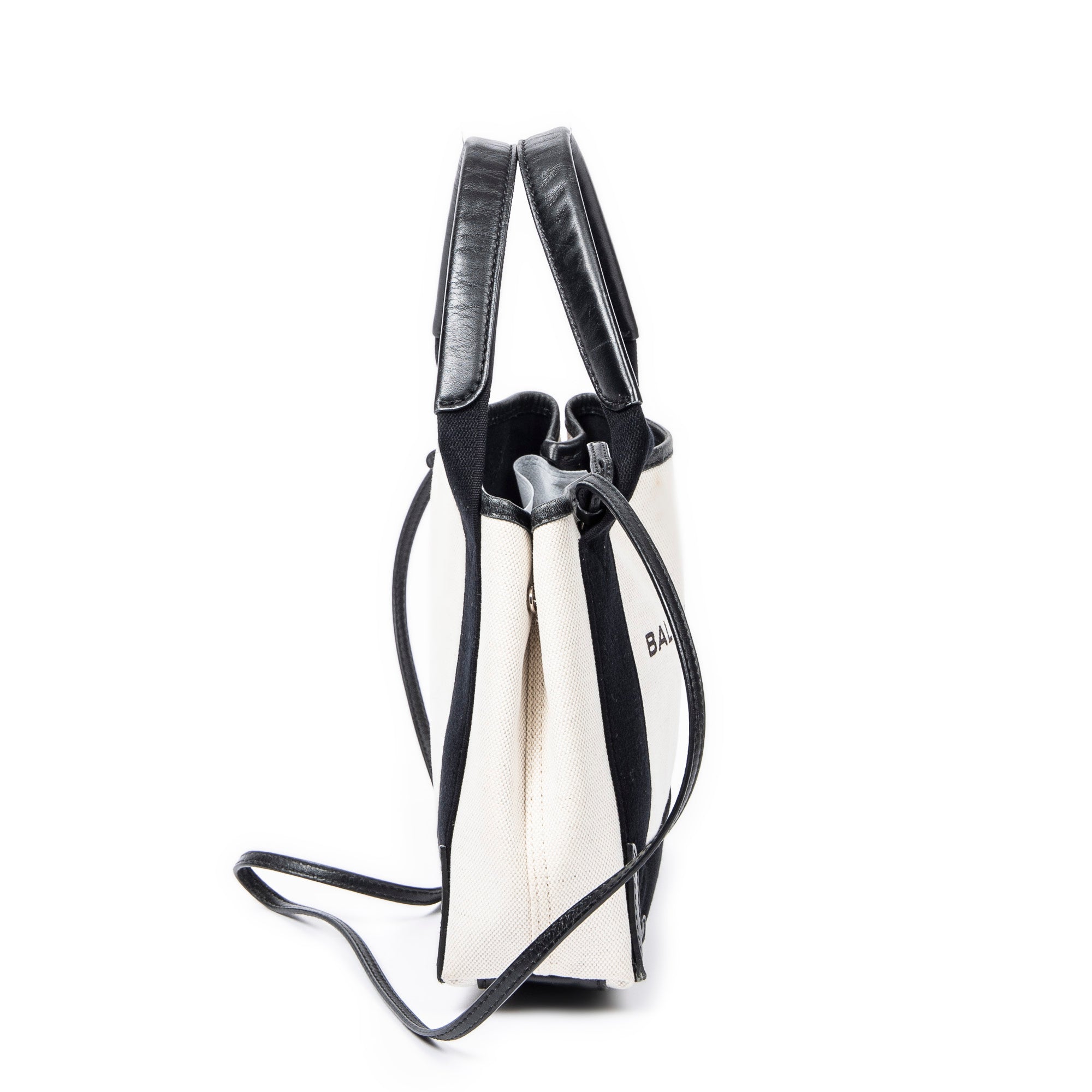 Shoulder Bag XS Navy Cabas Ivory Canvas