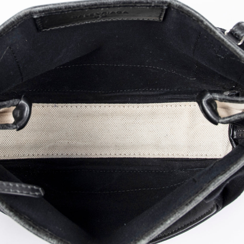 Shoulder Bag XS Navy Cabas Ivory Canvas