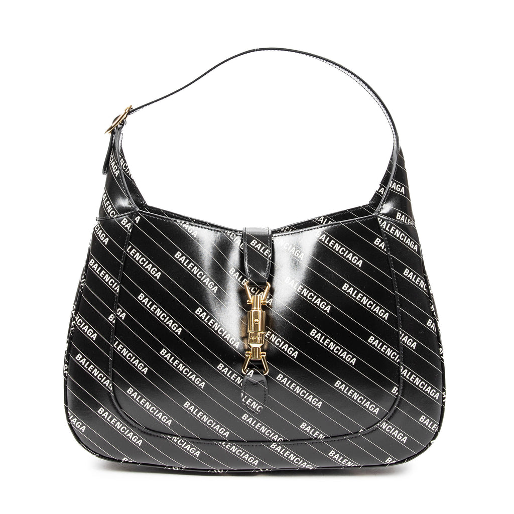 Shoulder Bag Ltd. Ed. 1961 Gucci x Balenciaga Hacker Project Jackie Black Smooth Leather