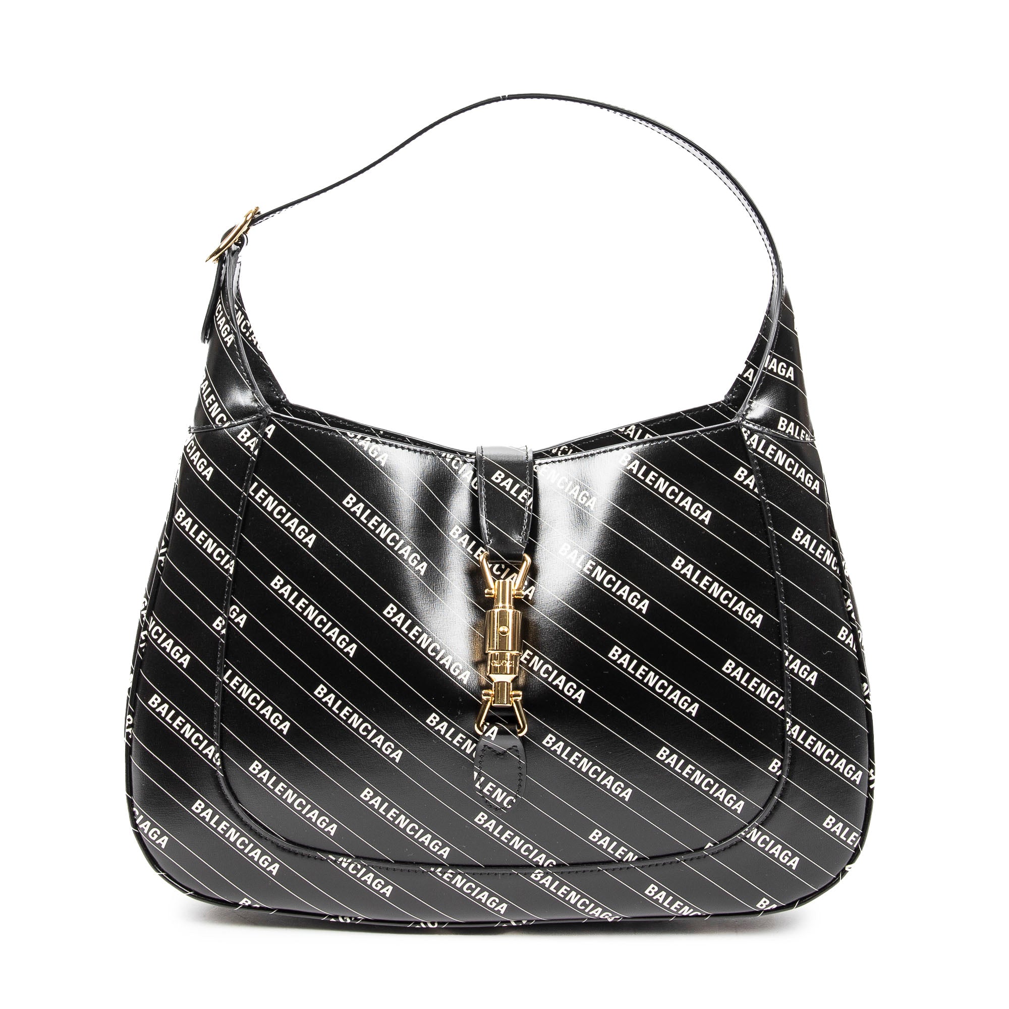Shoulder Bag Ltd. Ed. 1961 Gucci x Balenciaga Hacker Project Jackie Black Smooth Leather