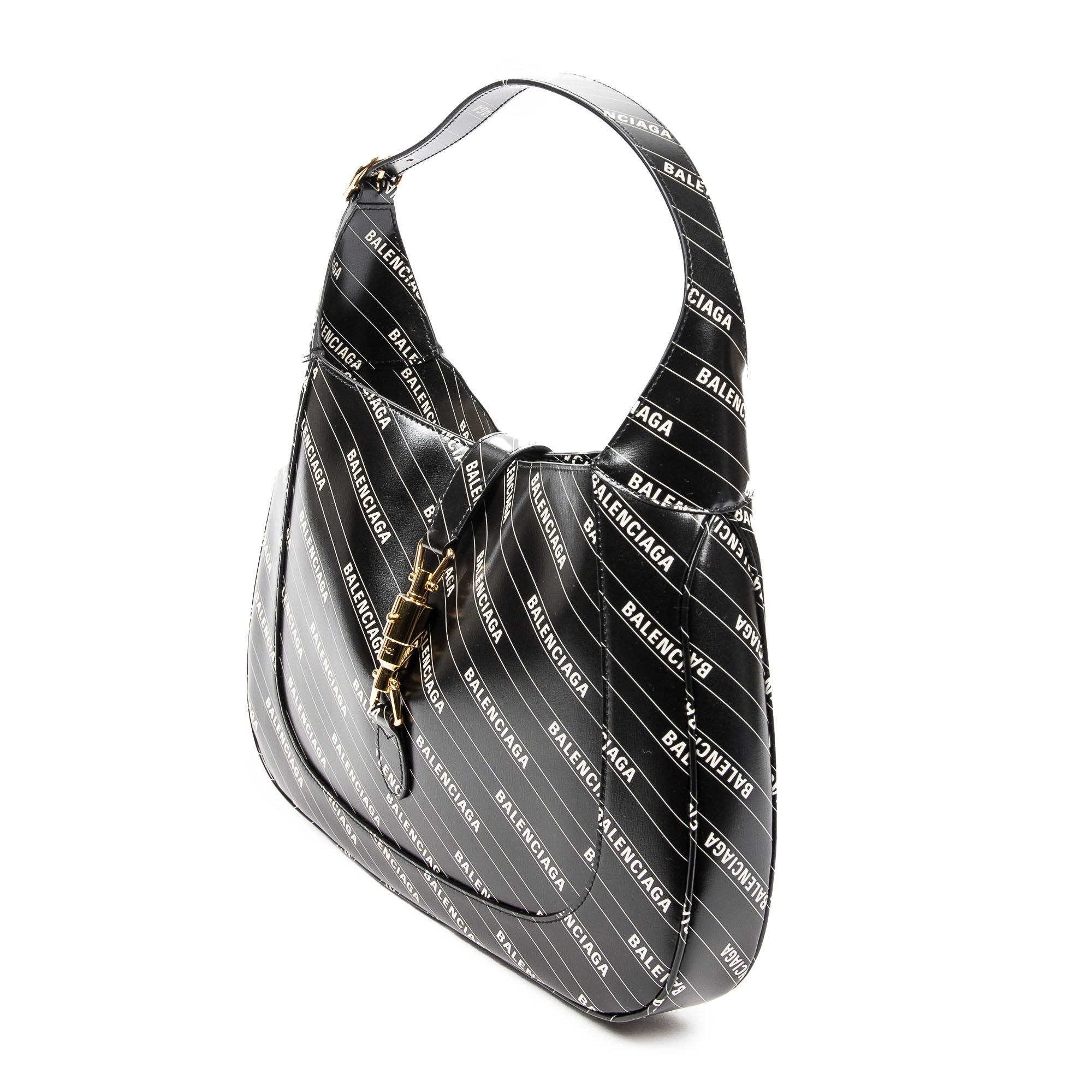 Shoulder Bag Ltd. Ed. 1961 Gucci x Balenciaga Hacker Project Jackie Black Smooth Leather