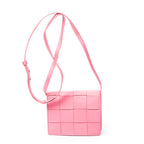 Shoulder Bag Mini Casette Crossbody Pink Intrecciato Leather