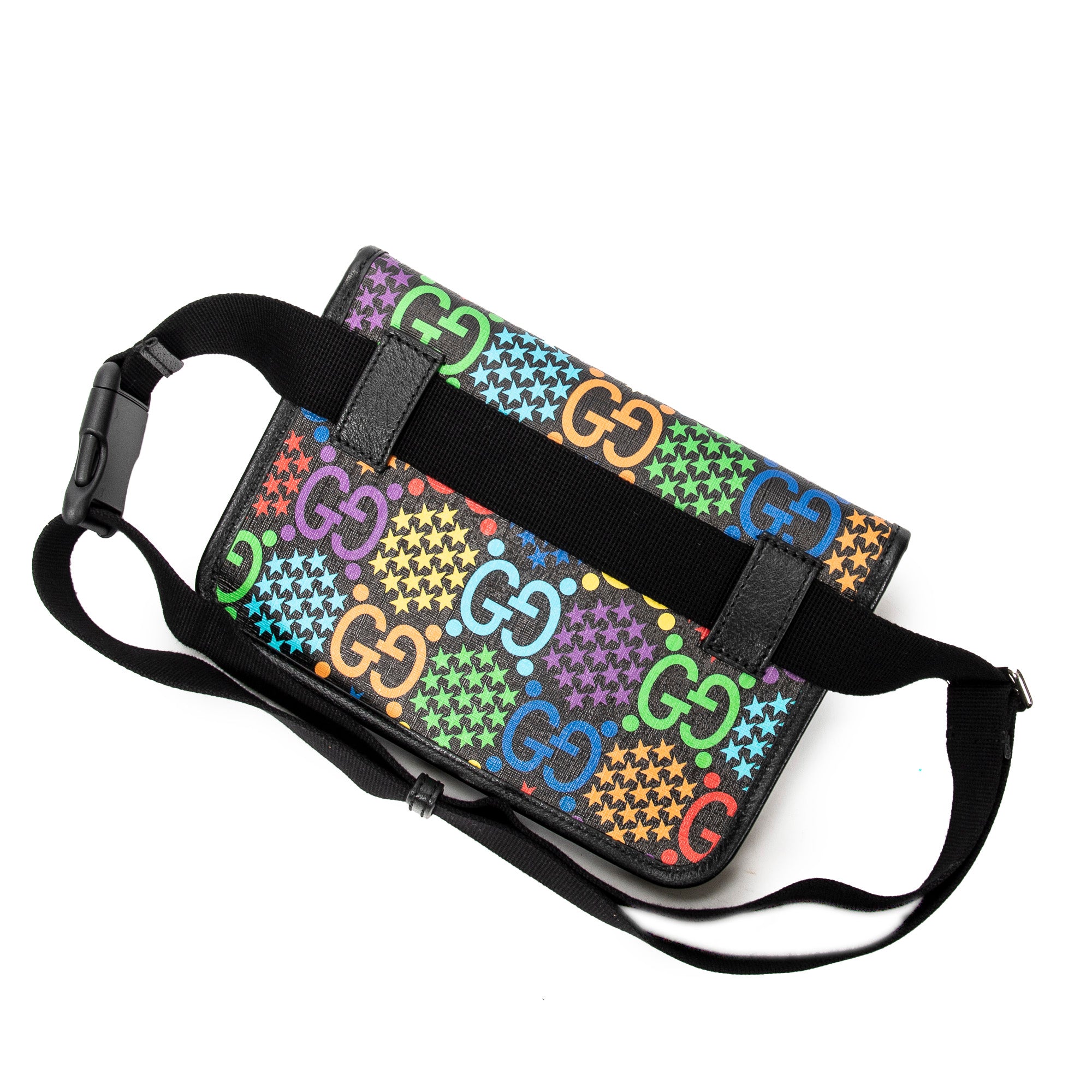 Bolso de hombro GG Psychedelic Riñonera Negra Supreme Psychedelic Lona Revestida