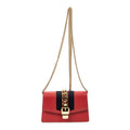 Shoulder Bag Super Mini Web Sylvie Chain Crossbody Hibiscus Red Calfskin Leather