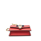 Shoulder Bag Super Mini Web Sylvie Chain Crossbody Hibiscus Red Calfskin Leather