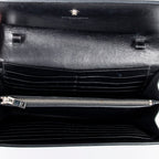 Shoulder Bag Kate Chain Wallet Black Croc Embossed Leather