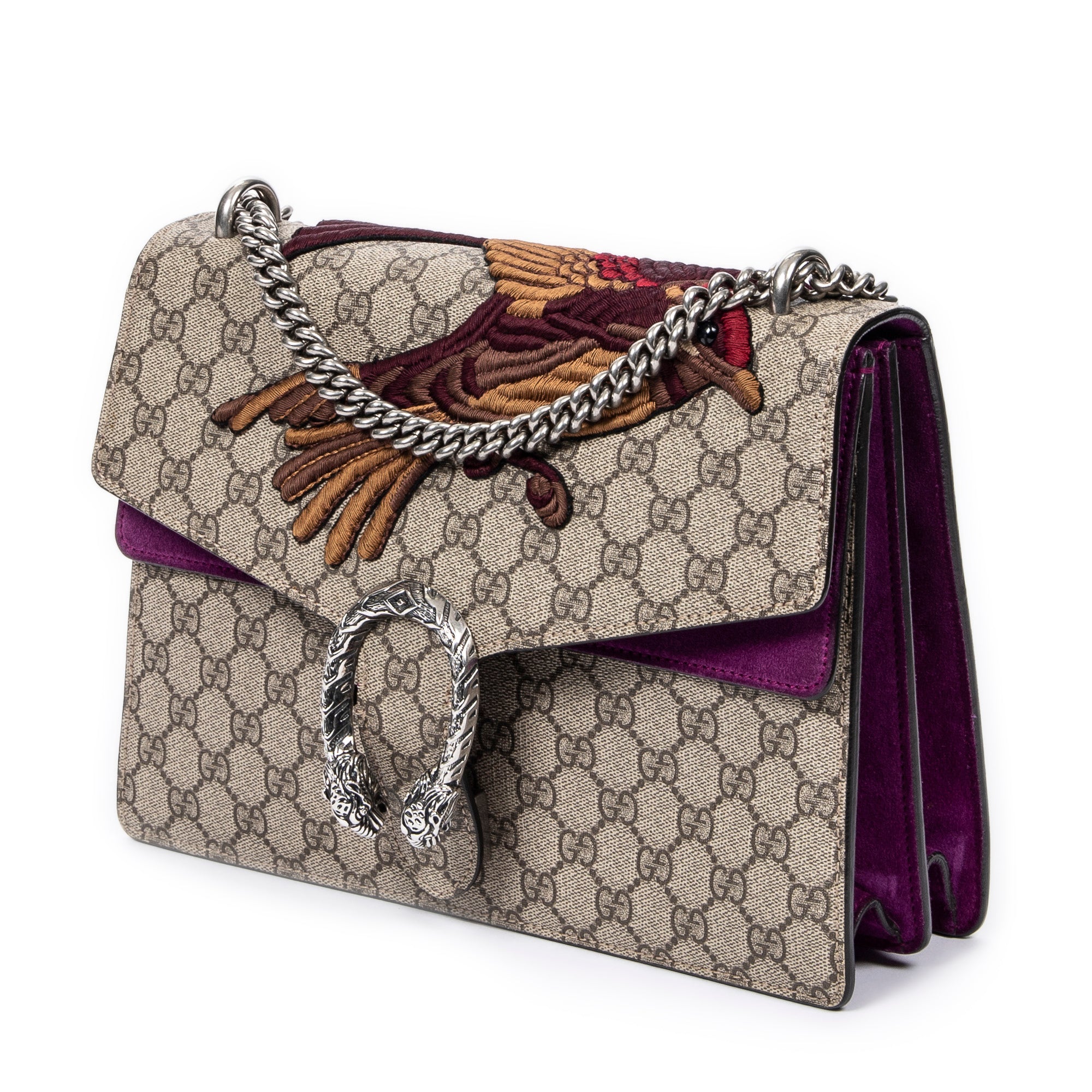 Shoulder Bag Medium Embroidered Dionysus Bag Beige Embroidered Supreme Coated Canvas
