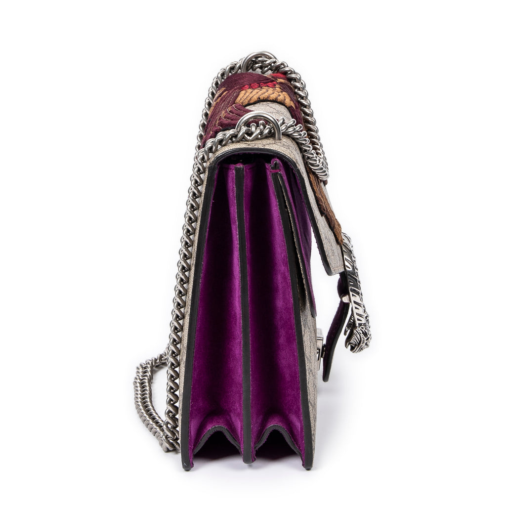 Shoulder Bag Medium Embroidered Dionysus Bag Beige Embroidered Supreme Coated Canvas