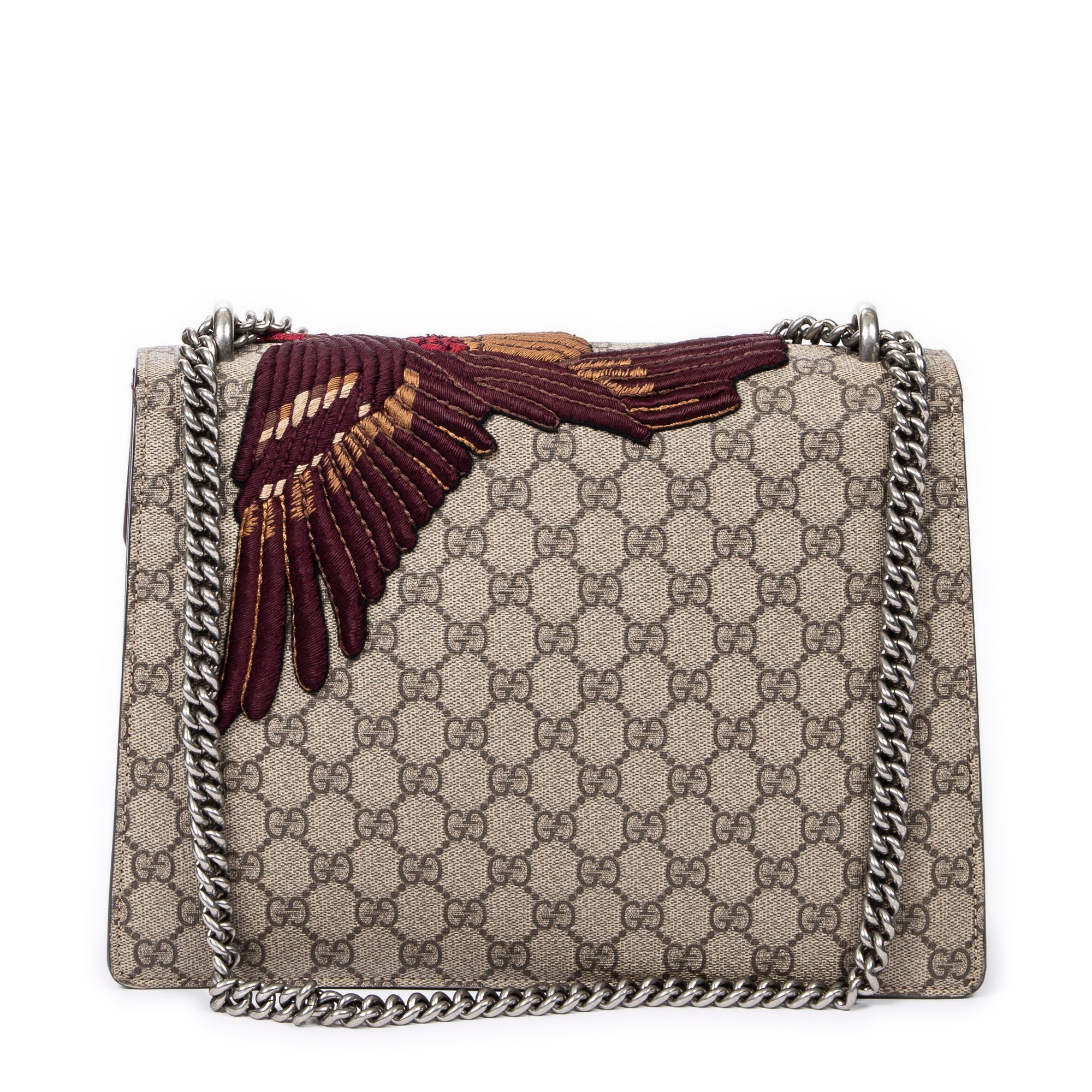 Shoulder Bag Medium Embroidered Dionysus Bag Beige Embroidered Supreme Coated Canvas