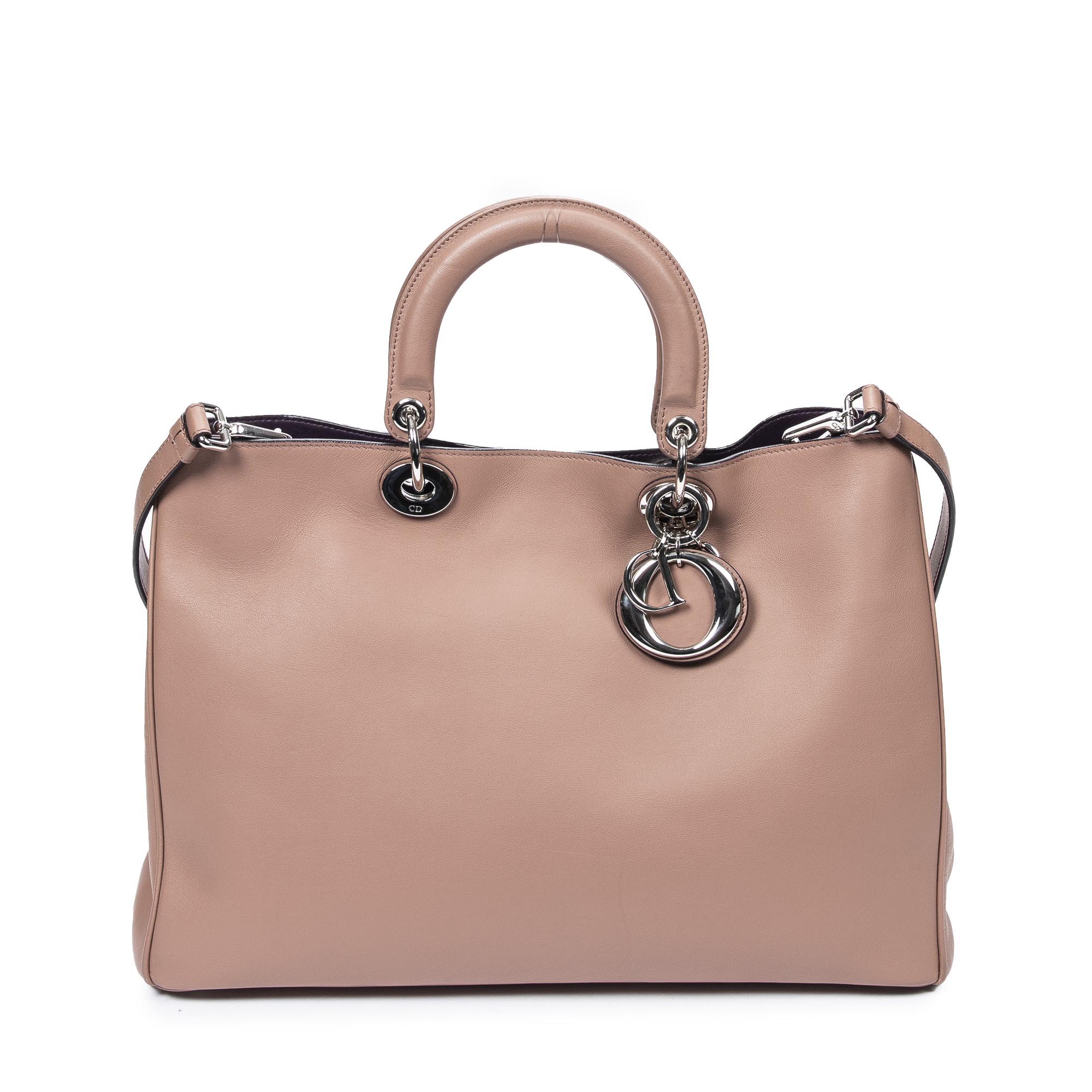 Shoulder Bag Large Shopper Tote Light Brown Calfskin Leather