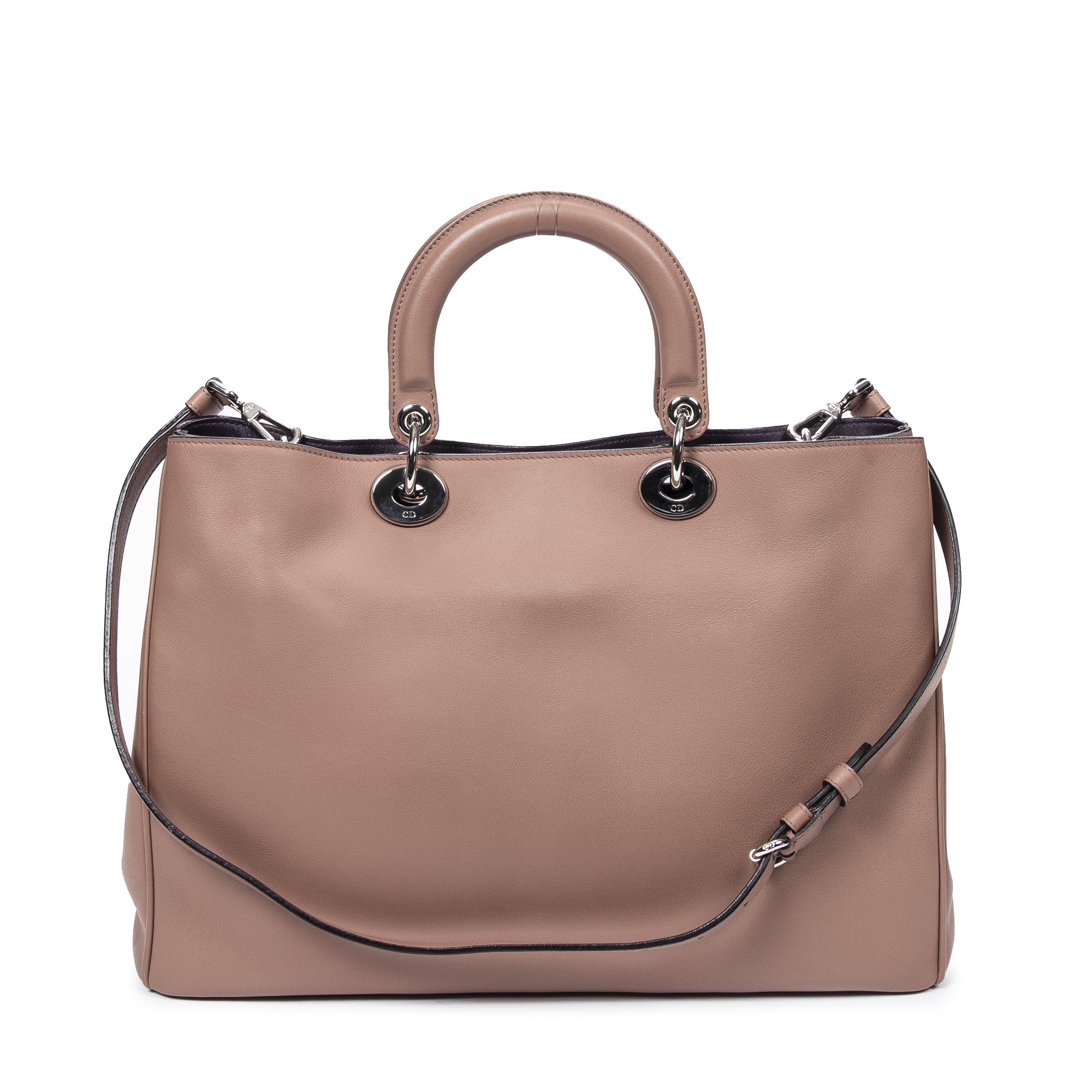 Shoulder Bag Large Shopper Tote Light Brown Calfskin Leather