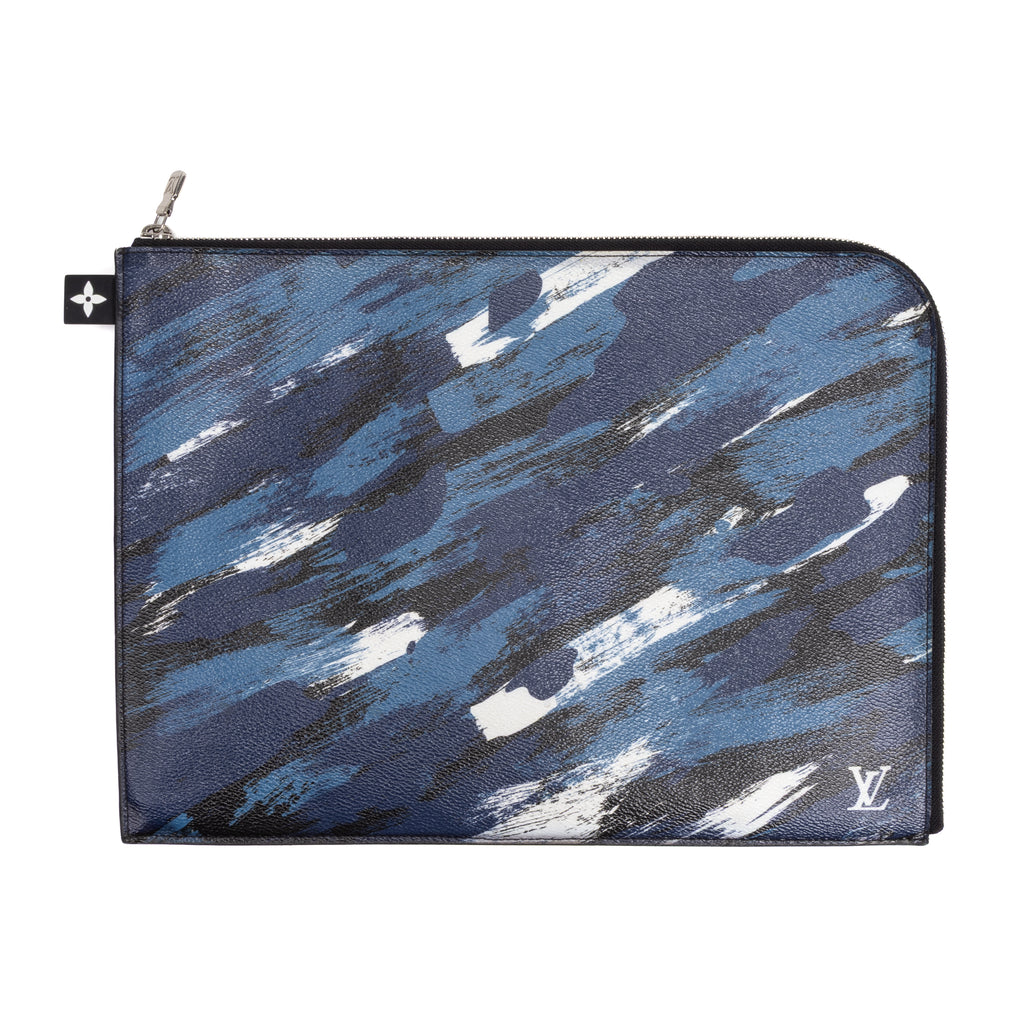 Handbag Ltd. Ed. Camouflage Pochette Jour GM Blue Brushstroke Printed Canvas