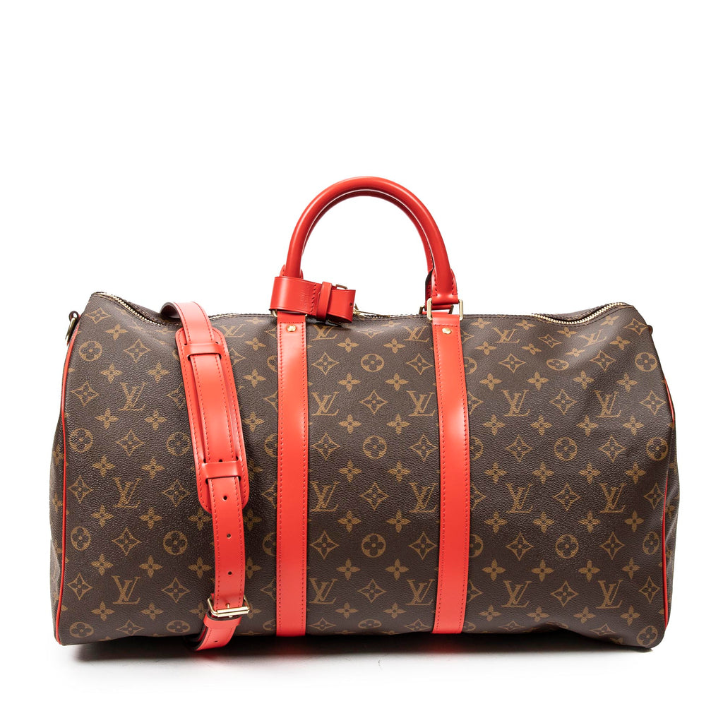Travel Bag Ltd. Ed. Summer Edition Keepall Bandouliere 50 Brown Monogram Canvas